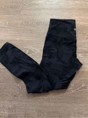 Lululemon Align Pant II 25" Incognito Camo Multi Grey Leggings, Size 8